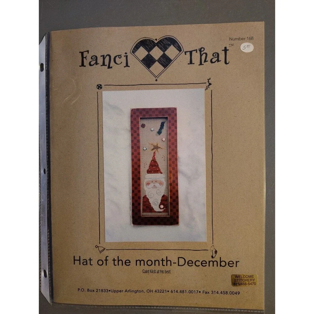 Fanci That Cross Stitch Pattern Hat of the Month December No 168 Santa Claus